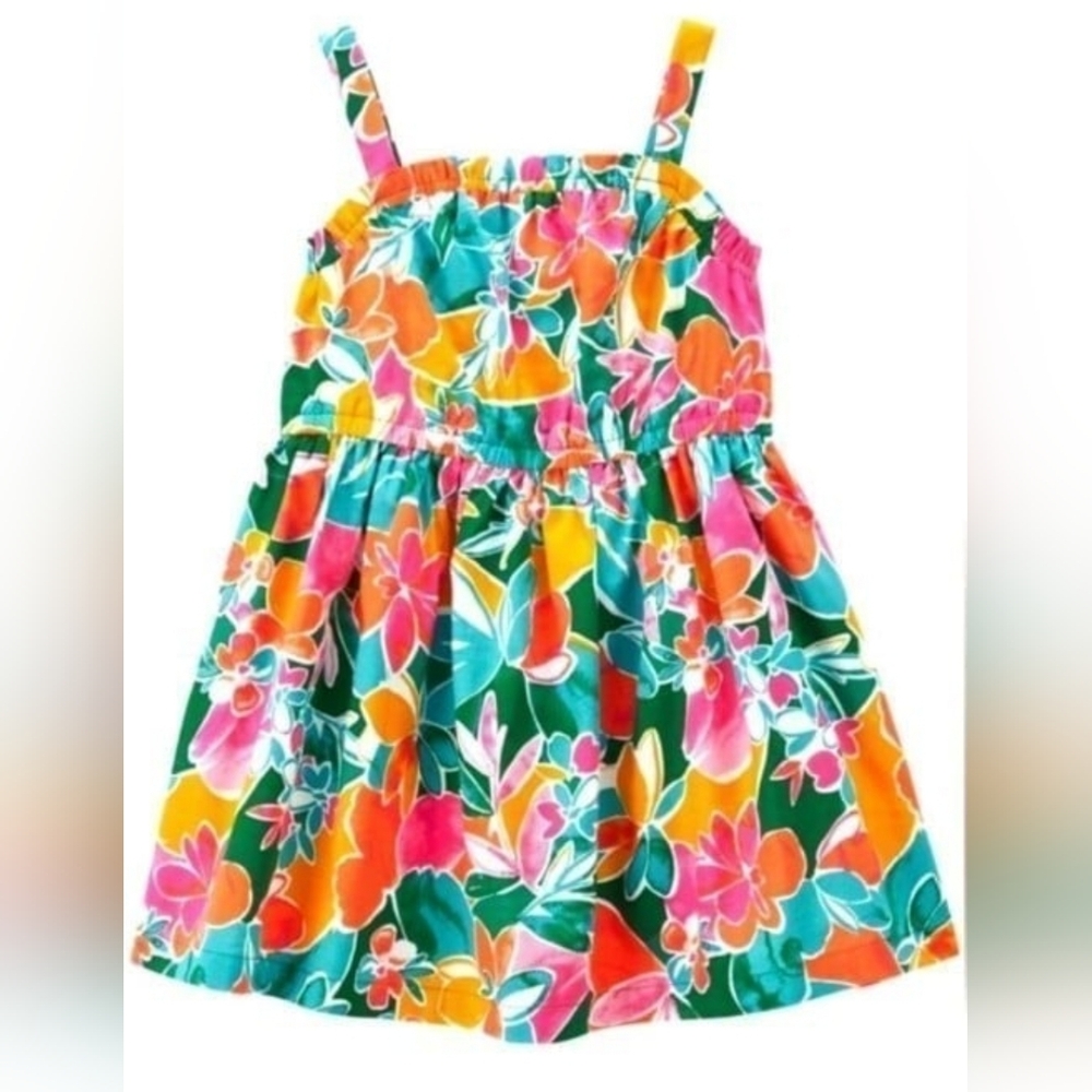 Carters Tropical Floral Ruffle Sleeveless Sundress Size 4T